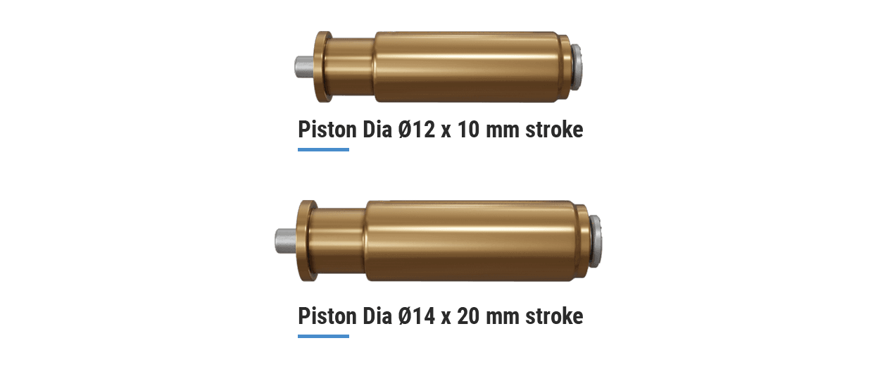 Makersan MO 100 pneumatic actuator piston diameters.