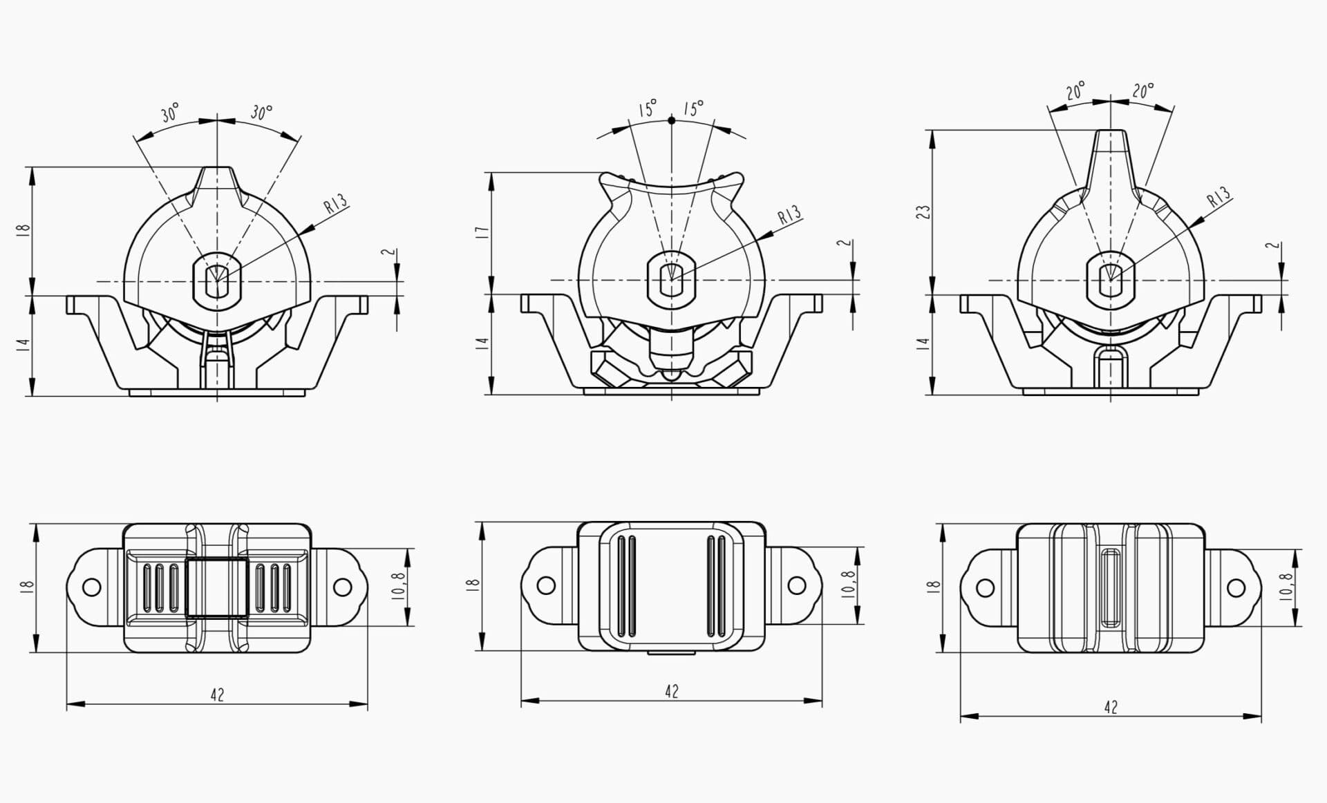Technical drawing of the Makersan MO 393 thumbwheel.