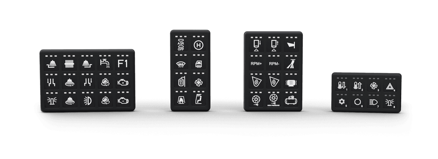 Makersan MO 405 key legend and icon options.