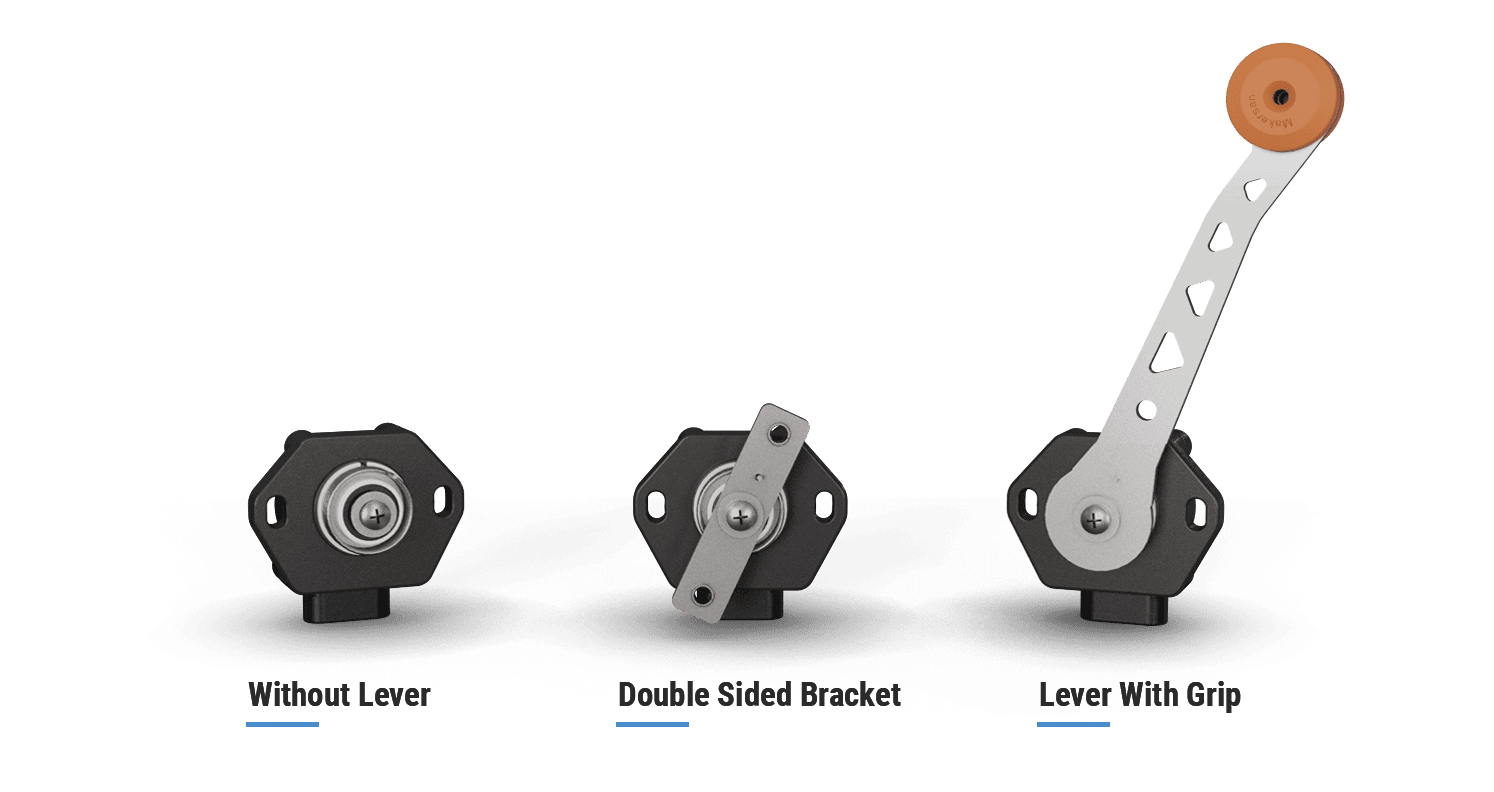 Makersan MO 378S rotary control lever bracket and grip options.